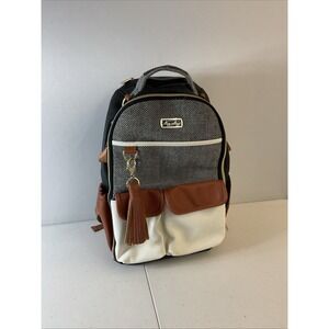 Itzy Ritzy  Coffee&Cream Chevron Boss Backpack Diaper Bag Large Capacity Pad